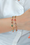 Women's Colorful Stone 2-Piece Heart Square Bracelet - 2