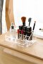 9 Compartments Makeup Organizer Lipstick Rimel Cosmetic Product Organizer - Transparent - 2