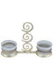 Porcelain Candle Holder Alsaif Gallery, 30×9×20 cm, Base - Gold - 2