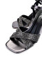 Women's Genuine Leather Metallic Heeled Shoes - 3