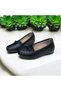 Women's Black Heel Supported Orthopedic Flat Leather Sole Daily Mother Shoes 08 - 3