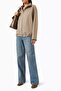 Italian Pima Cotton Bomber Jacket, Sports and Stylish Outerwear, Beige - 3
