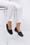 Women's Black Heel Supported Orthopedic Flat Leather Sole Daily Mother Shoes 08 - 2