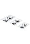 Saif Gallery Porcelain Serving Plate Set, Rectangular, Eye and Heart Design, 3 Pieces - White - 3