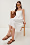 Women's Ecru Strap Summer Midi Ayrobin Dress Dd01357