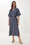 Women's Smoked Belted Slit Summer Modal Dress No00028