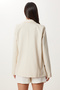 Women's Cream Padded Linen Blazer Jacket Xl00004 - 5