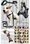 Dog Chest Collar Walking Strap Set with Plush Toys Geometrics