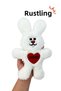 Plush Rabbit Dog Toy with Rustle Sound White Colorful Sounding Dog Toy