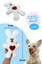 Plush Rabbit Dog Toy with Rustle Sound White Colorful Sounding Dog Toy - 3