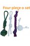 Quadruple Washable Hygienic Dog Toy Biting Scratching Stress Relief Horse Fetch Bring Four Play Set