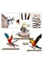 8-Piece Bird Perches Set - Natural Wood Parrot, for Multifunction Budgies - 4
