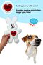 Plush Rabbit Dog Toy with Rustle Sound White Colorful Sounding Dog Toy - 2