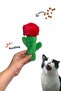 Plush Rose Cat Intelligence Toy Cat Activity Toy with Food Storage and Rustle Sound
