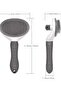 Automatic Cleaning Buttoned Pet Brush Cat Dog Hair Collector Comb Gray - 3
