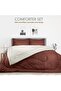 Stripe Reversible  Comforter Set- Ultra Soft  Microfiber Fabric, Soft Siliconized Fiber Filling - 2