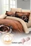 King Size Duvet Cover Set 100% Natural Cotton Double 3D Digital Copper Rose 220X240Cm - 4