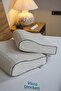Visco Pillow Orthopedic Neck Support Pillow Aylona Natural Linen Cover Pillow 55X35X11-7 cm - 4