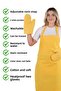 Simple Set of 3 Kitchen Apron Set with Adjustment Hanger and Pocket (2 GLOVES) Chef Waiter Cafe Cook Barista - 2