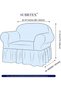 Bürümcük Sofa Cover, Armchair Cover, Single Seat, with Skirt, Elastic, Flexible, Washable - 3