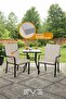 Garden - Living Room - Balcony Back Zippered Connectable Washable Chair Cushion 4 Pieces - 5
