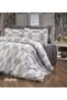 Teenager's Room and Children's Room Gray Zigzag Pattern Single Duvet Cover Set with Elastic Sheets - 3