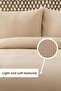 Waffle Double Beige Pique Set - Soft and High-Quality Pique and Pillowcase - 200X220 cm - 2