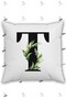 Letter t Alphabet Themed Flower Patterned Pillow