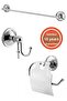 Stainless Brass Bathroom Accessory Set Bella Towel Holder-Robe Rack-Toilet Paper Holder