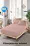 Colorful Liquid-Proof Fitted Sheet+Pillow Mattress (Total 3 Pieces) 100% Cotton Quilted