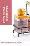 Mimoza Metal Stand with Wooden Detail Dishwashing Liquid and Liquid Soap Dispenser Kitchen Set - with Sponge - Transparent - 4