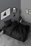 Ranforce Single Duvet Cover Set with Elastic Sheets Simple Black