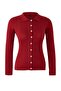 Bordo Merserize Görünümlü Fitilli Polo Yaka Triko Hırka TWOAW20HI0070 - 6