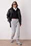 Gri Loose Jogger Kalın İçi Polarlı Örme Eşofman Altı Pantolon TWOAW23EA00151 - 3