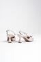 Women's Beige Patent Leather Buckle Open Back Daily Casual Evening Dress Stiletto Heeled Shoes - 4