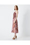 Patterned Draped Dress - 4