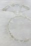 White Bride Groom Halay Handkerchief with Glass Beads and Pearls, Henna Night Bride Wedding Bridesmaid Promise Engagement - 5