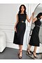 Women's Black Casual Sleeveless Long Cotton Dress - 3