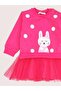 Girl's Rabbit Print Skirt Tulle Sweat Dress - 4