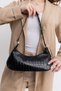 Black Crocodile Baguette Women's Shoulder & Crossbody Bag – Belt Detailed Vegan Leather with Zipper - 8