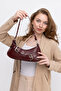 Burgundy Belt Bag Baguette Shoulder & Crossbody Bag – Vegan Leather, Zipper & Adjustable Strap - 3