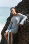Kawanas Boat Neck Tie Blue Dress - 4