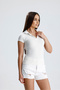 Women's Polo Neck Knitted T-Shirt - 6