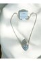 Steel Necklace Mini Ball Chain Necklace Rhinestone Heart Necklace - 2