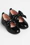 Girls' Amira Ballet Flats with Hook-and-Loop Strap and Bow - 6