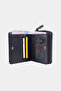 2822 Genuine Leather Horizontal Snap Fastener Women's Wallet Arsel Black - 7