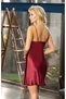 Women's Burgundy Satin Belted Nightgown and Dressing Gown Set Stylish and Elegant Set of 2 - 4