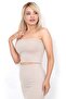 Women's Mink Ribbed Strapless Crop Bustier Casual & Stylish Top Stretchy Fabric - 2