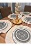Ruffled Raw Linen American Service Round Supla 6 Pcs 40 cm - 4