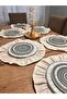 Ruffled Raw Linen American Service Round Supla 6 Pcs 40 cm - 3